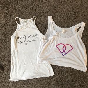 White Popflex tank tops